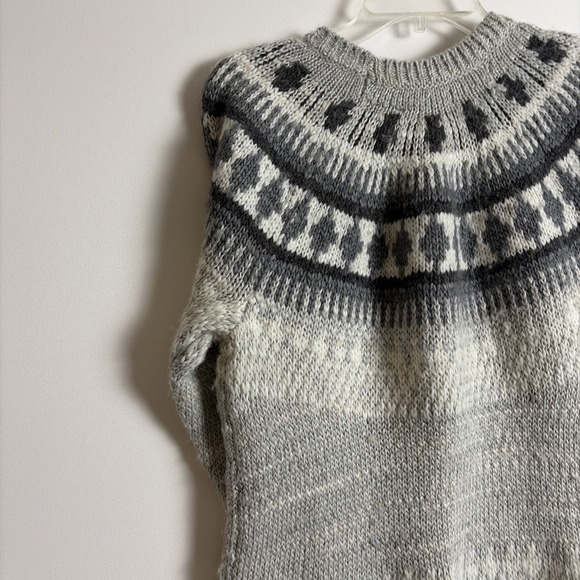 Lucky Brand Women's Gray Sweater Size Large Boho Classic Outdoor Ski Cottagecore - Picture 9 of 14
